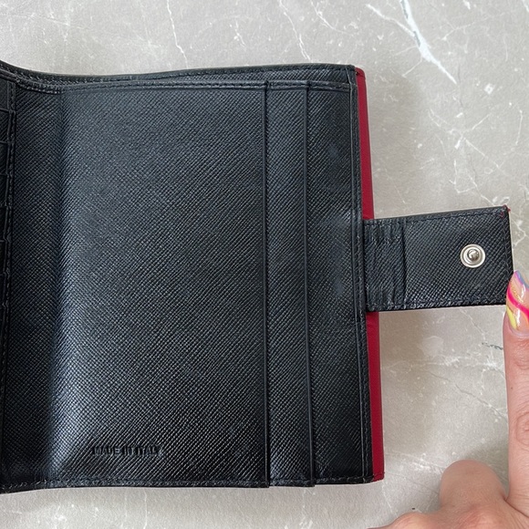 Prada RARE Red Nylon Logo Oversized Trifold Wallet - Picture 15 of 17